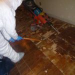 Water Damage specialist repairing damaged floors