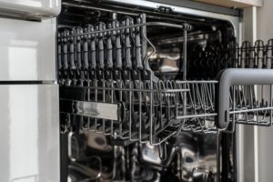 dishwasher open ready to be loaded. how to prevent dishwasher fire